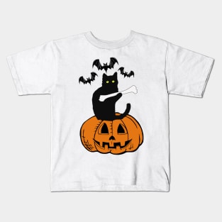 Cat Pumpkin I Found This Humerus Halloween Costume Kids T-Shirt